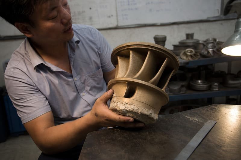 Complex pump impeller investment casting