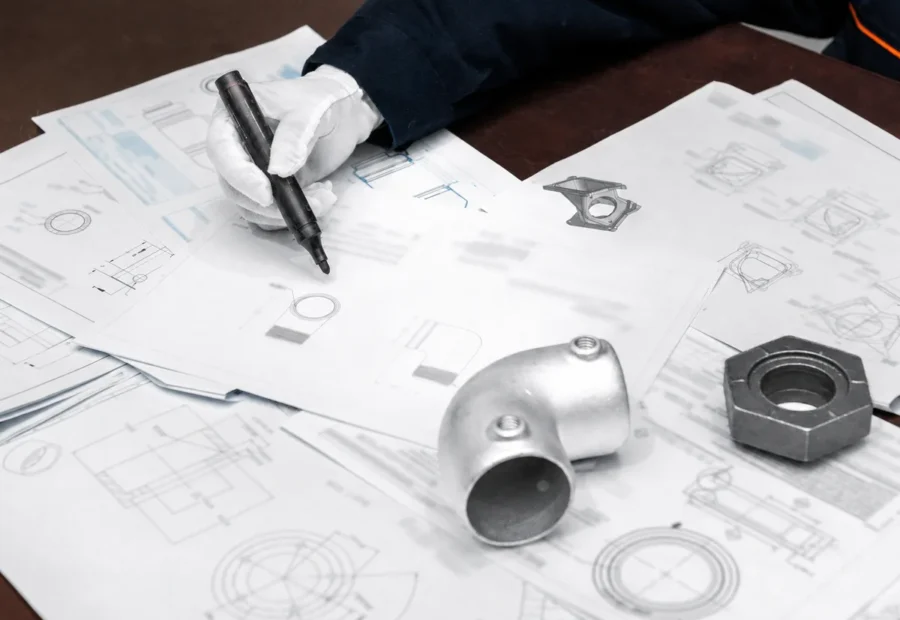Engineering review of metal part drawings and sample components