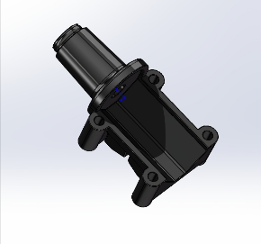 Angled CAD view of an anonymized industrial machinery mounting component