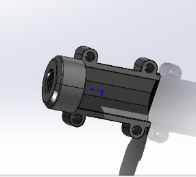 Front CAD view of an anonymized A380 die-cast mounting component