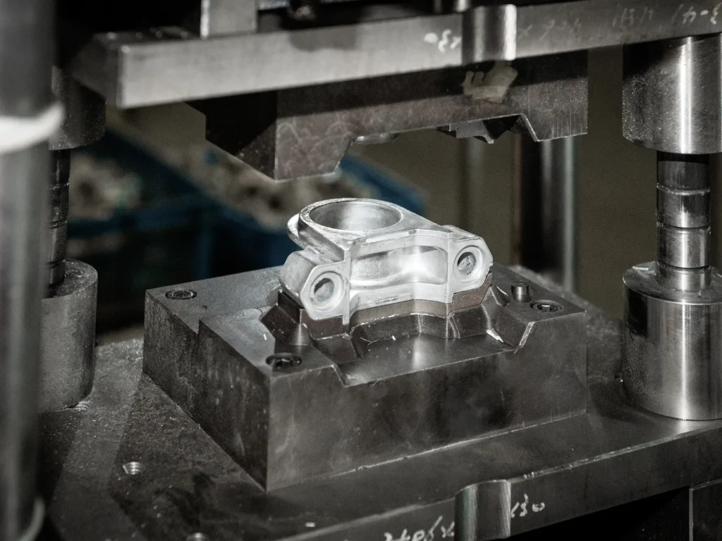 CNC machining of a die cast aluminum component in a fixture