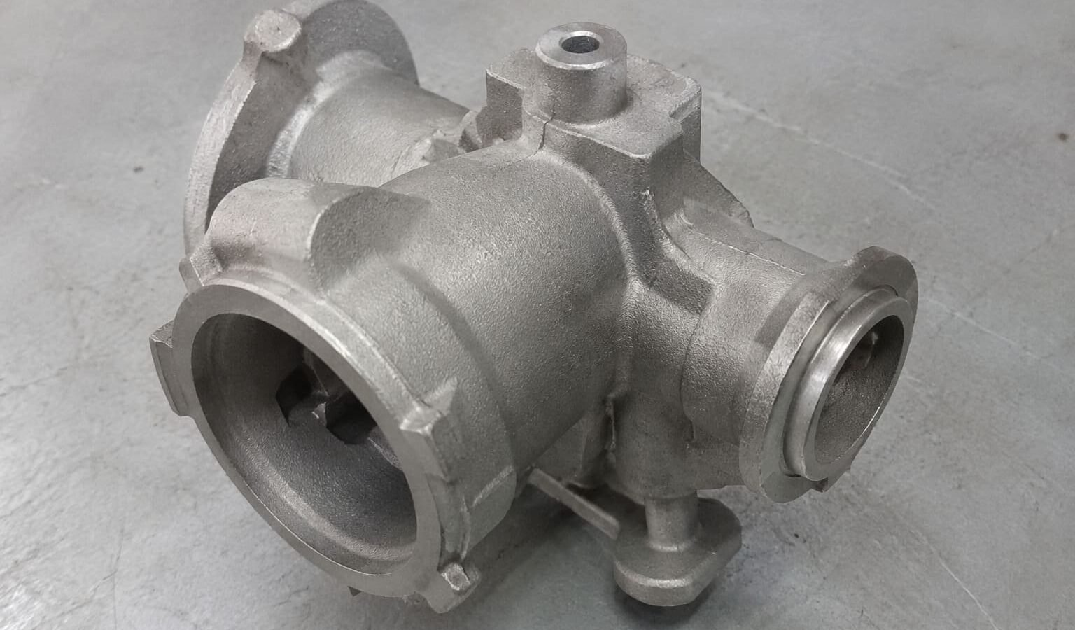 Representative complex cast housing with bosses, flanges and machined interfaces.