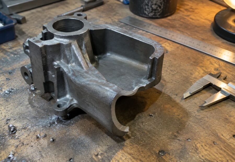 Representative cutaway casting used to discuss thin-wall geometry and defect review.