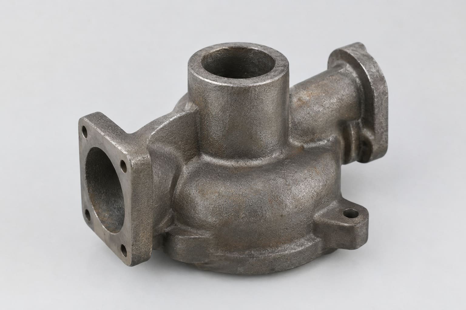 A selection of as-cast carbon steel investment casting parts on a workshop table